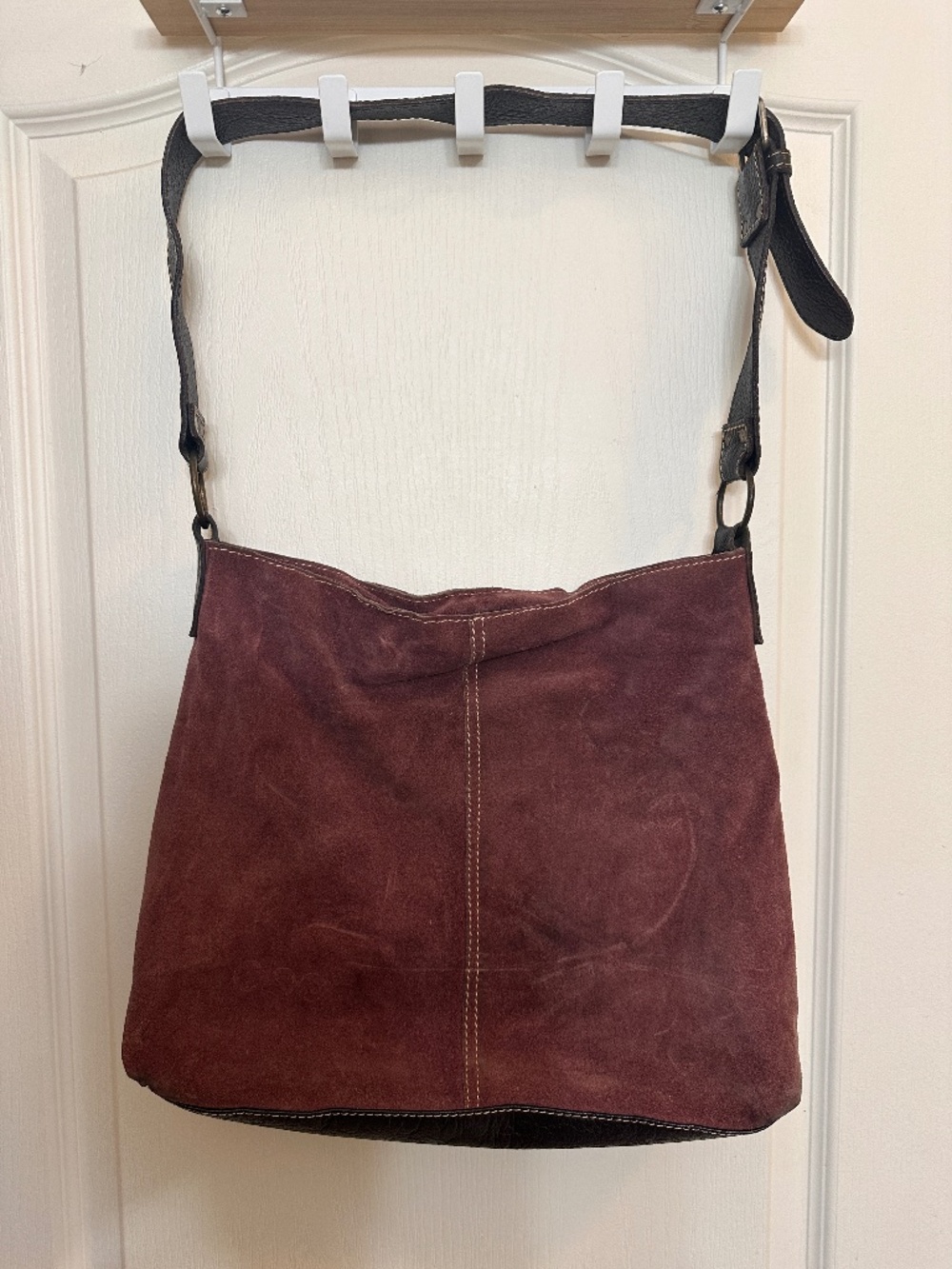 Spiegel Suede Shoulder Bag – Purple Brown Autumn Tone